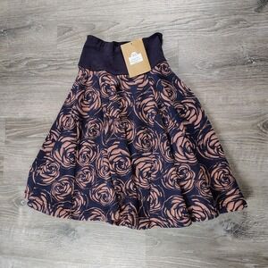 Effie's Heart Trafalgar Rose Print Skirt XS Fit Flare Soft Brushed Interior